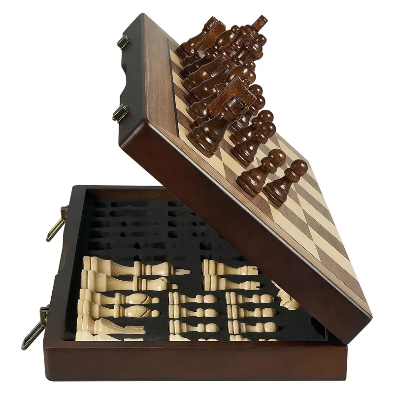 Magnetic Travel Chess - 39,3 cm/15,47 inç manyetik ahşap satranç
