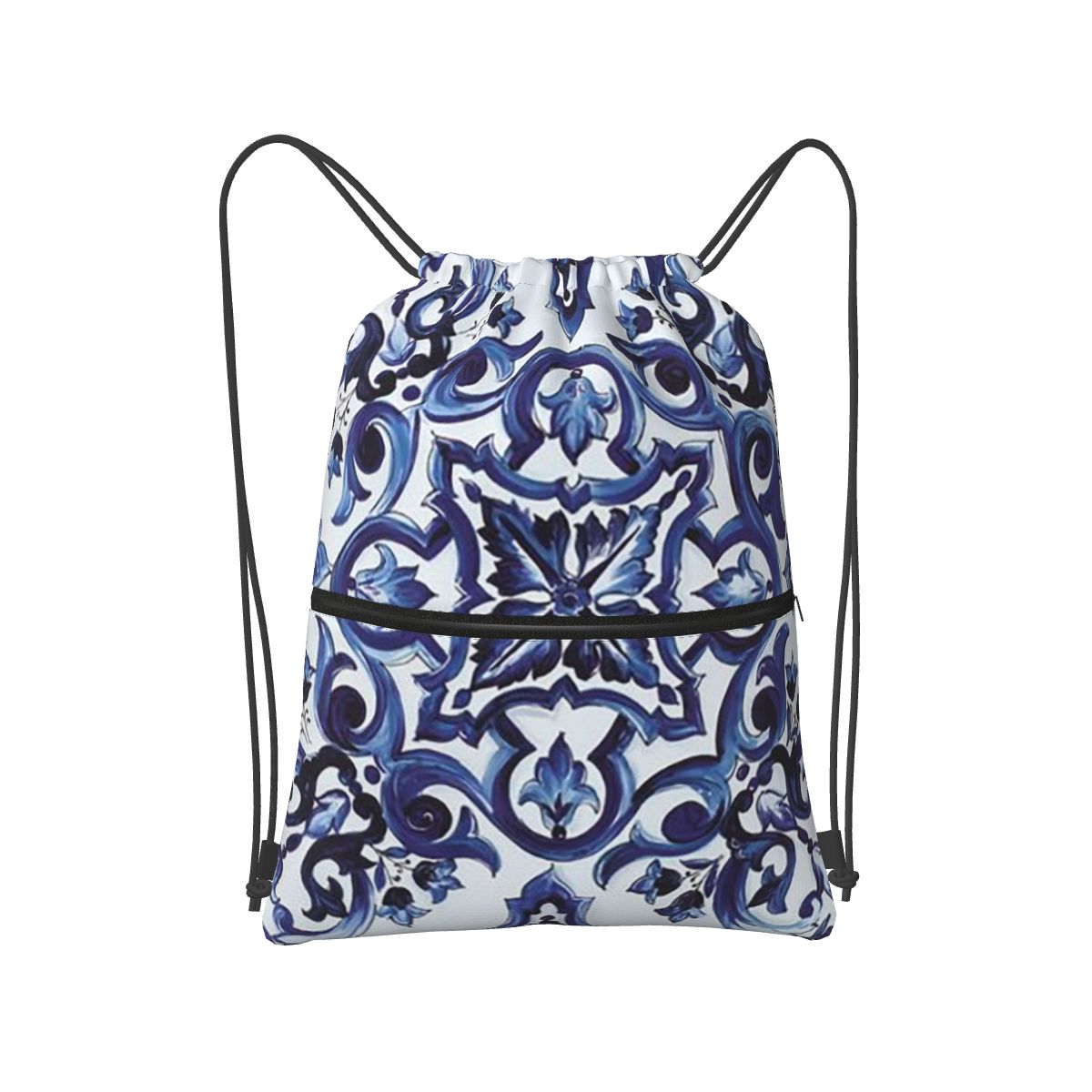 Mavi Süslü Çiçekli Akdeniz Sic - Tile Bag Drawstring incelemesi ve fiyatı