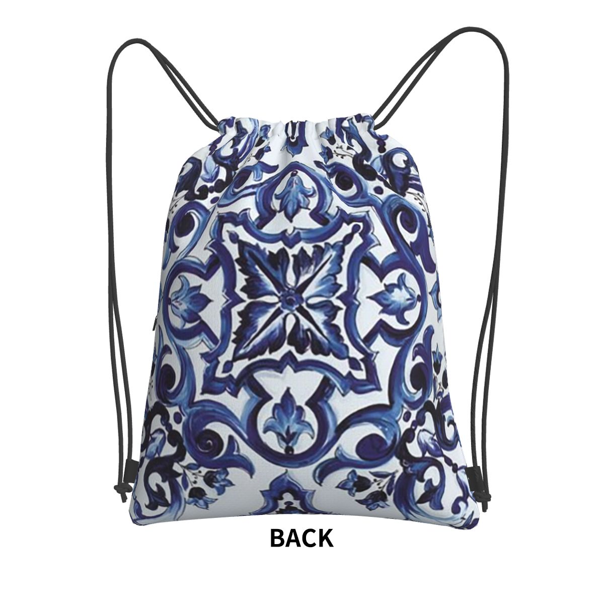 Mavi Süslü Çiçekli Akdeniz Sic - Tile Bag Drawstring incelemesi ve fiyatı