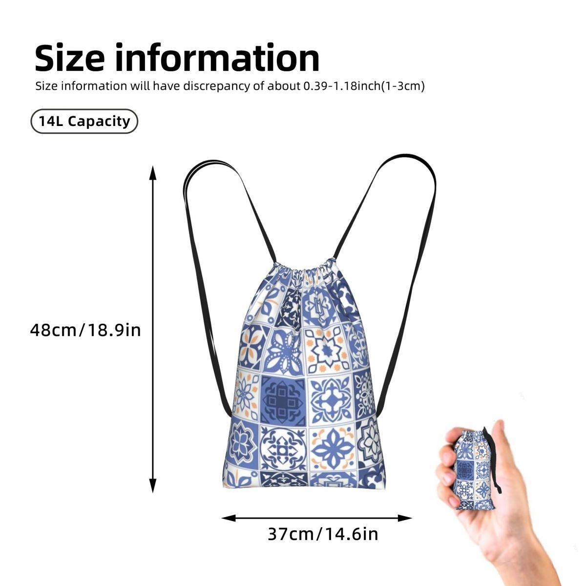 Mavi Portekiz Karosu Portekiz  - Tile Bag Drawstring incelemesi ve fiyatı