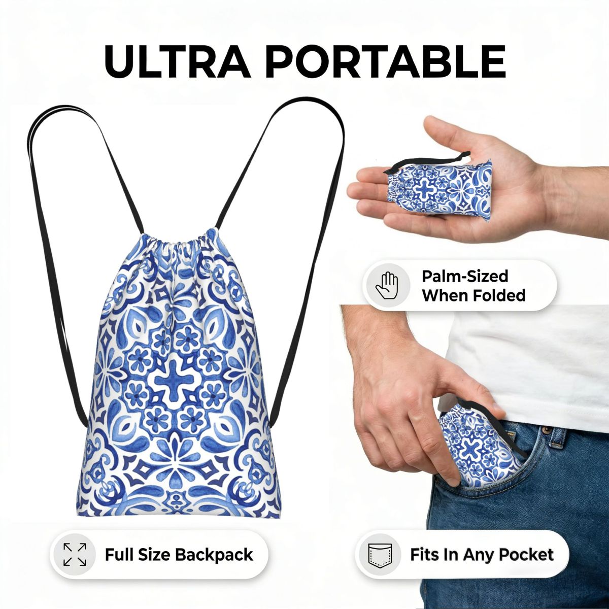 Akdeniz Mozaik Fayansları Azul - Tile Bag Drawstring incelemesi ve fiyatı