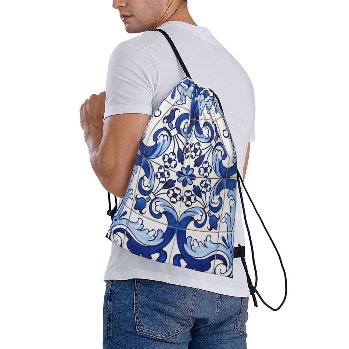 Antika Klasik Lizbon Mavi Azul - Tile Bag Drawstring incelemesi ve fiyatı