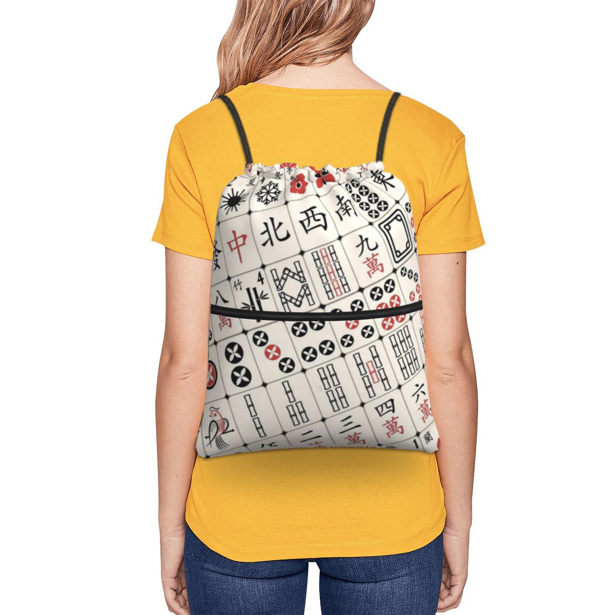 Mahjong Karo Desenli Sırt Çant - Tile Bag Drawstring incelemesi ve fiyatı
